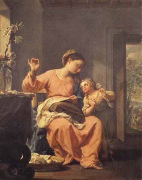 Francesco Trevisani Madonna Sewing with Child France oil painting art